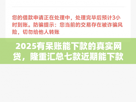 2025有呆账能下款的真实网贷，隆重汇总七款近期能下款的网贷口子