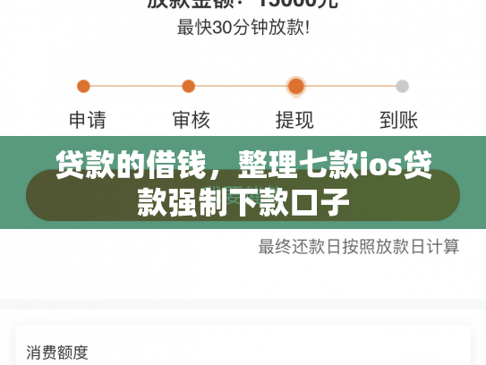 贷款的借钱，整理七款ios贷款强制下款口子