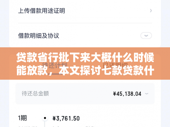 贷款省行批下来大概什么时候能放款，本文探讨七款贷款什么口子最好下款的
