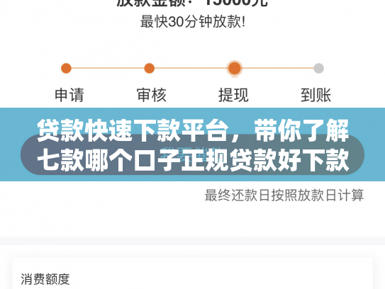 贷款快速下款平台，带你了解七款哪个口子正规贷款好下款