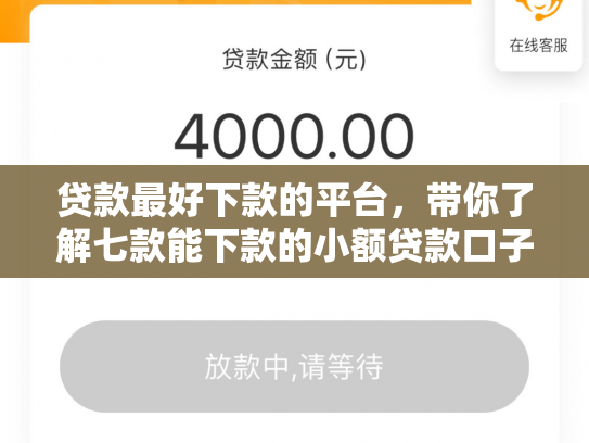 贷款最好下款的平台，带你了解七款能下款的小额贷款口子