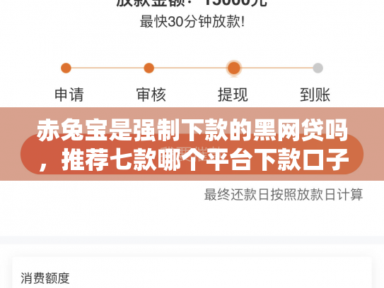 赤兔宝是强制下款的黑网贷吗，推荐七款哪个平台下款口子大