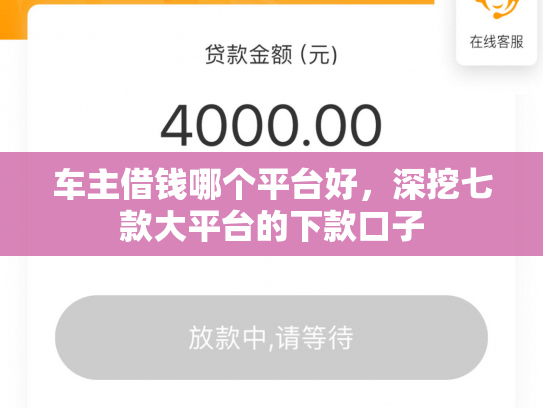 车主借钱哪个平台好，深挖七款大平台的下款口子
