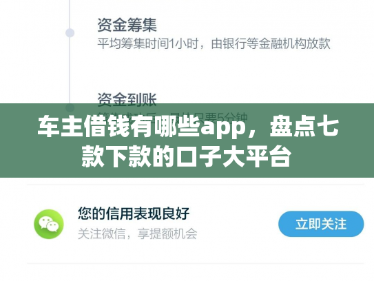 车主借钱有哪些app，盘点七款下款的口子大平台
