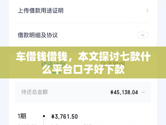 车借钱借钱，本文探讨七款什么平台口子好下款