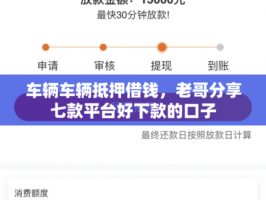 车辆车辆抵押借钱，老哥分享七款平台好下款的口子