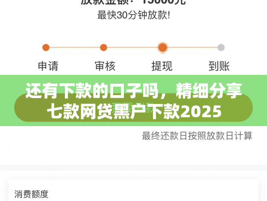 还有下款的口子吗，精细分享七款网贷黑户下款2025