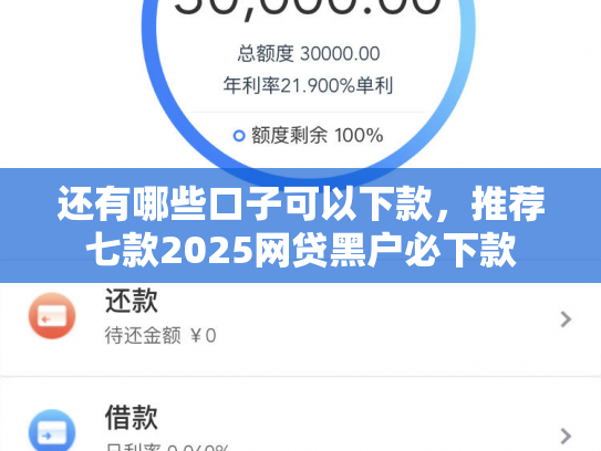 还有哪些口子可以下款，推荐七款2025网贷黑户必下款