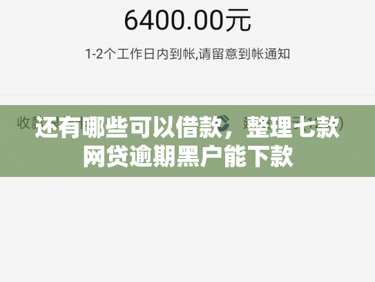 还有哪些可以借款，整理七款网贷逾期黑户能下款