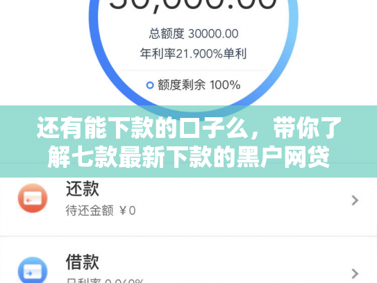 还有能下款的口子么，带你了解七款最新下款的黑户网贷