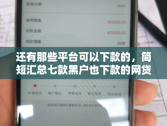 还有那些平台可以下款的，简短汇总七款黑户也下款的网贷