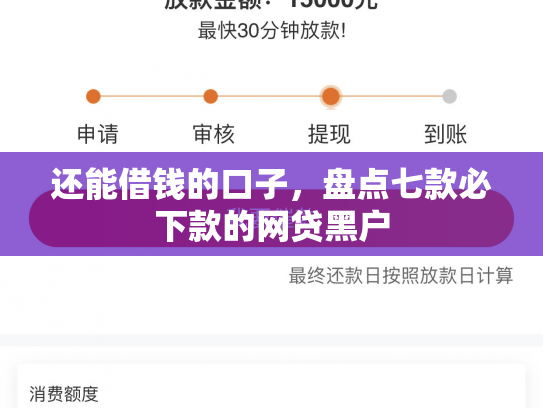 还能借钱的口子，盘点七款必下款的网贷黑户