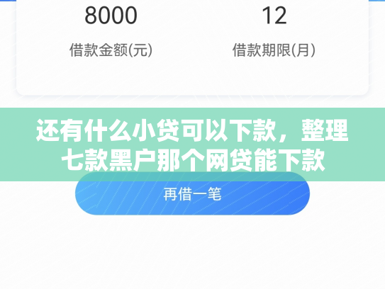 还有什么小贷可以下款，整理七款黑户那个网贷能下款