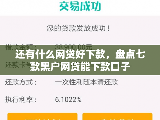 还有什么网贷好下款，盘点七款黑户网贷能下款口子