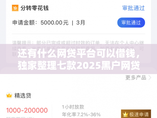还有什么网贷平台可以借钱，独家整理七款2025黑户网贷能下款