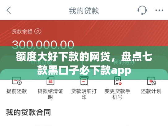 额度大好下款的网贷，盘点七款黑口子必下款app
