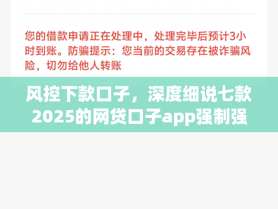 风控下款口子，深度细说七款2025的网贷口子app强制强下款