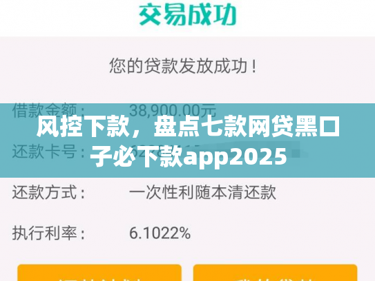 风控下款，盘点七款网贷黑口子必下款app2025