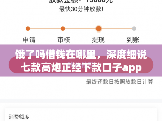 饿了吗借钱在哪里，深度细说七款高炮正经下款口子app