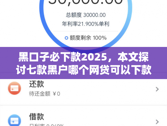 黑口子必下款2025，本文探讨七款黑户哪个网贷可以下款