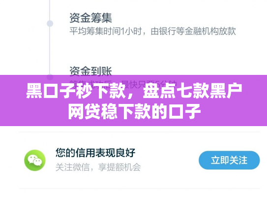 黑口子秒下款，盘点七款黑户网贷稳下款的口子
