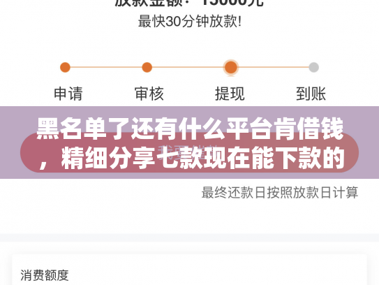 黑名单了还有什么平台肯借钱，精细分享七款现在能下款的黑户网贷