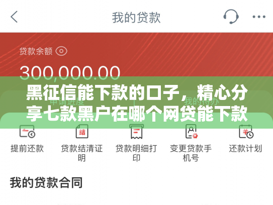 黑征信能下款的口子，精心分享七款黑户在哪个网贷能下款