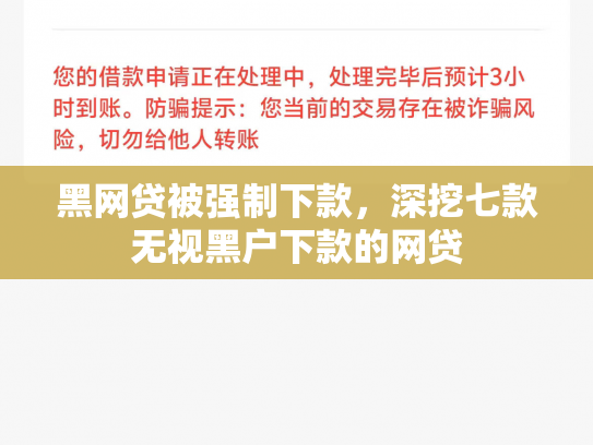 黑网贷被强制下款，深挖七款无视黑户下款的网贷