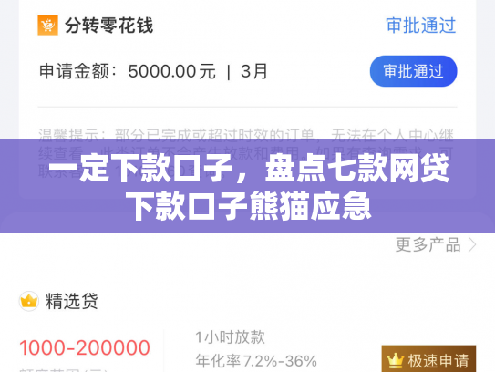 一定下款口子，盘点七款网贷下款口子熊猫应急