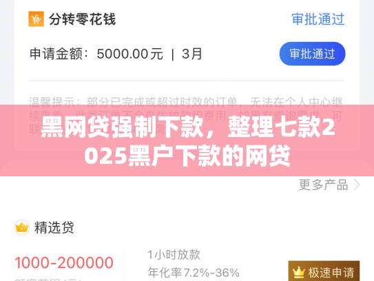 黑网贷强制下款，整理七款2025黑户下款的网贷