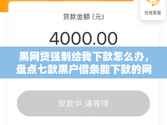 黑网贷强制给我下款怎么办，盘点七款黑户借条能下款的网贷