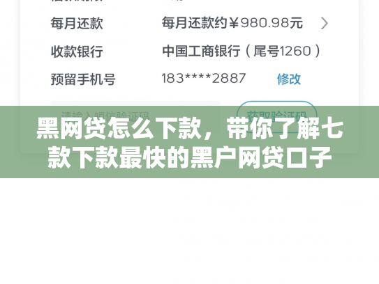 黑网贷怎么下款，带你了解七款下款最快的黑户网贷口子