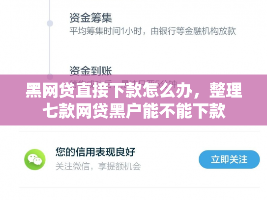 黑网贷直接下款怎么办，整理七款网贷黑户能不能下款