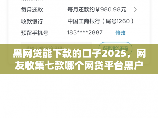 黑网贷能下款的口子2025，网友收集七款哪个网贷平台黑户能下款