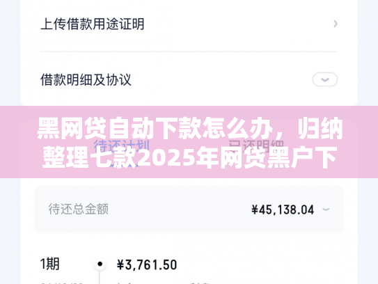 黑网贷自动下款怎么办，归纳整理七款2025年网贷黑户下款