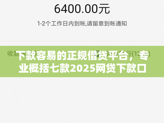 下款容易的正规借贷平台，专业概括七款2025网贷下款口子