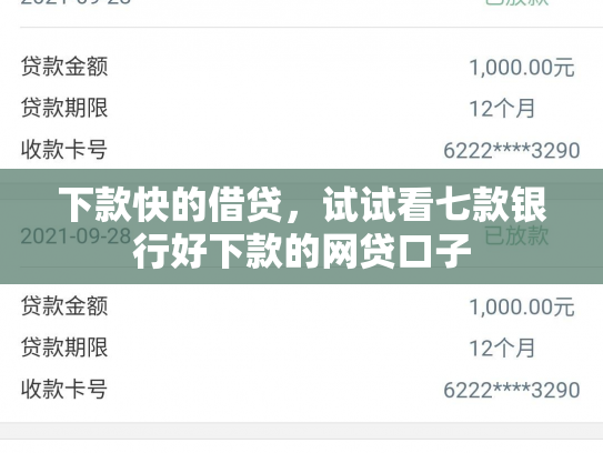 下款快的借贷，试试看七款银行好下款的网贷口子