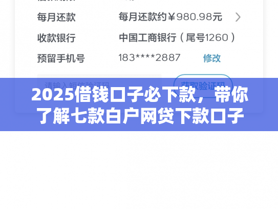 2025借钱口子必下款，带你了解七款白户网贷下款口子