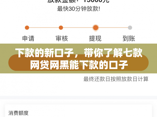 下款的新口子，带你了解七款网贷网黑能下款的口子