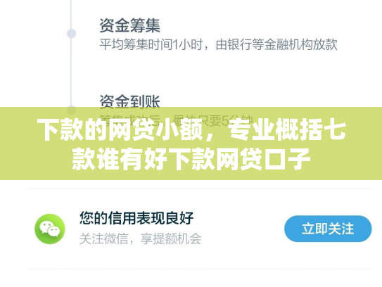下款的网贷小额，专业概括七款谁有好下款网贷口子