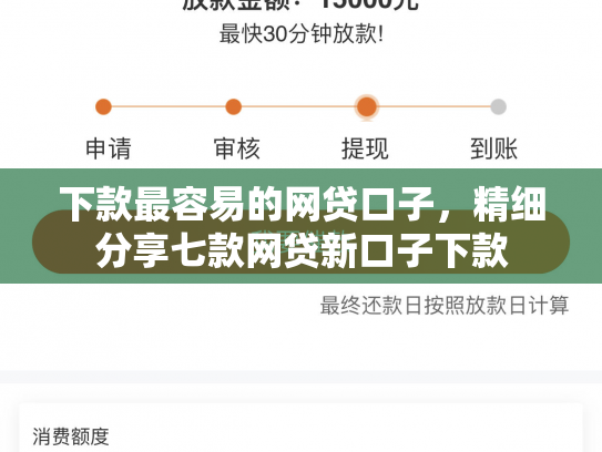 下款最容易的网贷口子，精细分享七款网贷新口子下款