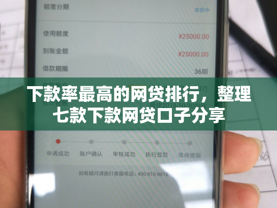 下款率最高的网贷排行，整理七款下款网贷口子分享