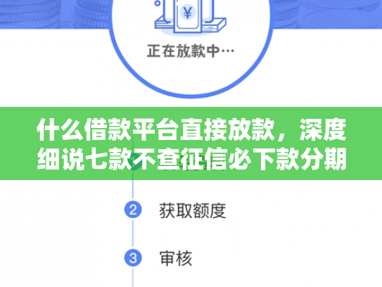 什么借款平台直接放款，深度细说七款不查征信必下款分期贷款