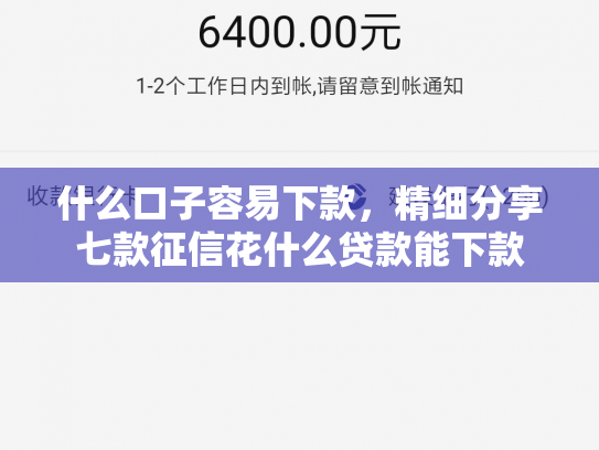 什么口子容易下款，精细分享七款征信花什么贷款能下款