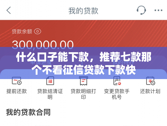 什么口子能下款，推荐七款那个不看征信贷款下款快