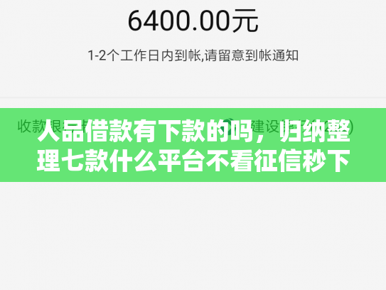 人品借款有下款的吗，归纳整理七款什么平台不看征信秒下款