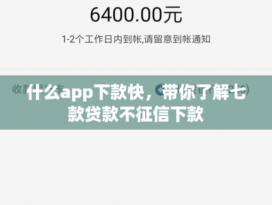 什么app下款快，带你了解七款贷款不征信下款