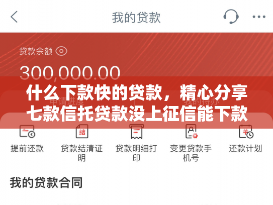 什么下款快的贷款，精心分享七款信托贷款没上征信能下款吗