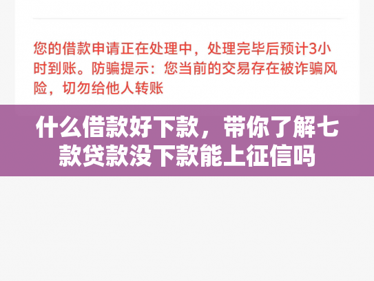 什么借款好下款，带你了解七款贷款没下款能上征信吗