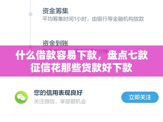 什么借款容易下款，盘点七款征信花那些贷款好下款